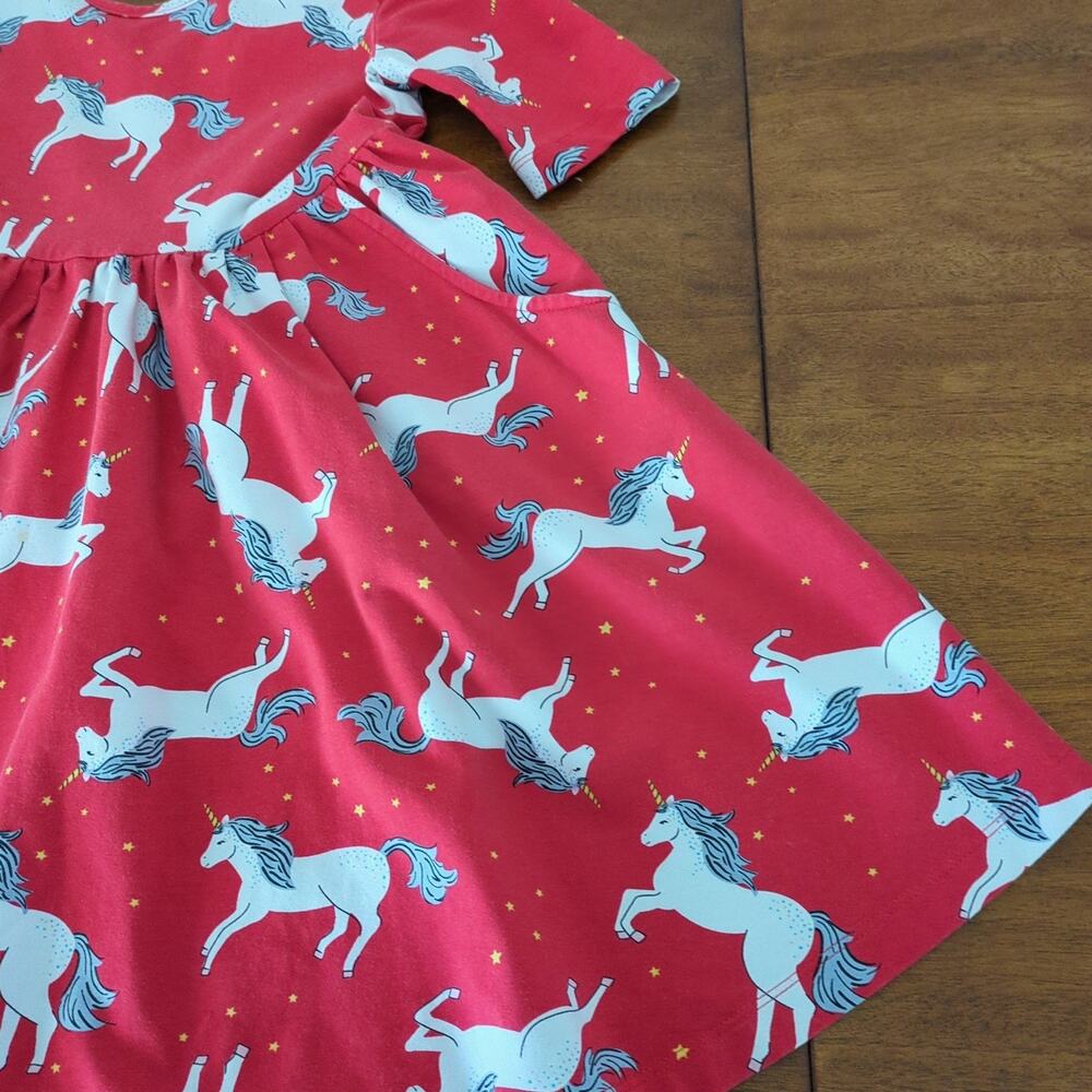 Hannah Andersson Magical Festival Unicorn Cotton Skater Dress size 6/7 GUC - Picture 4 of 12